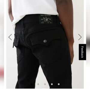 True Religion Ricky Black Pants 32x27 New Profesionally Altered Length